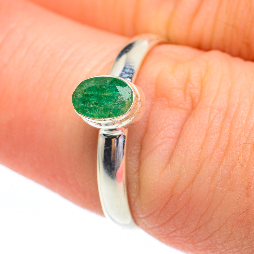 Zambian Emerald Rings handcrafted by Anasilvercos - RING61388