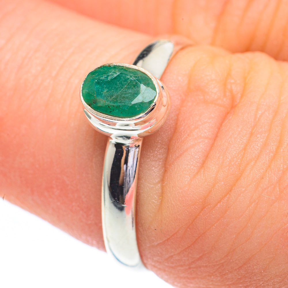 Zambian Emerald Rings handcrafted by Anasilvercos - RING61391