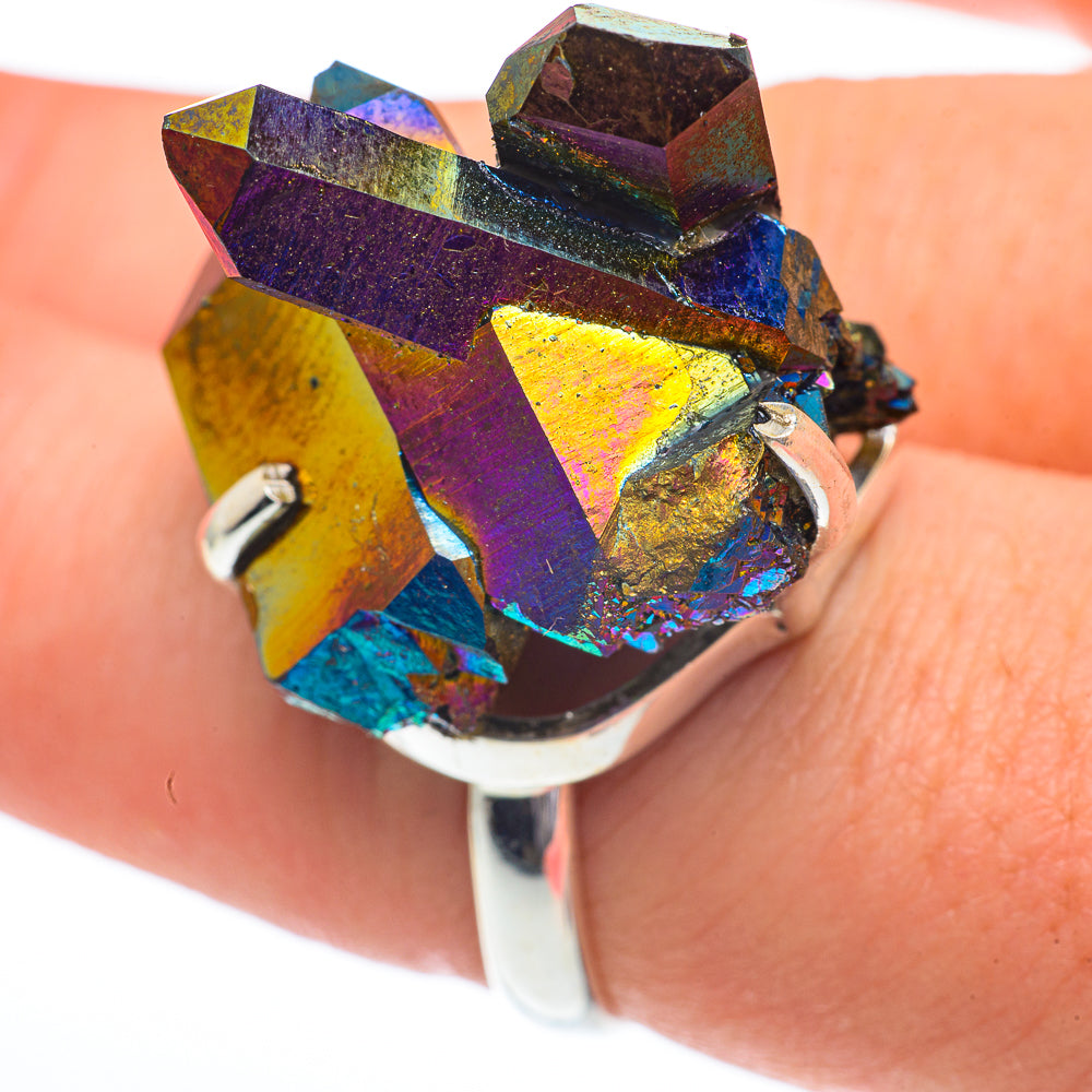 Titanium Sunshine Druzy Rings handcrafted by Anasilvercos - RING61443
