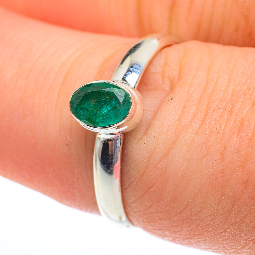 Zambian Emerald Rings handcrafted by Anasilvercos - RING61452