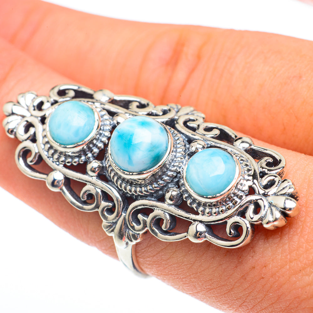 Larimar Rings handcrafted by Anasilvercos - RING61474