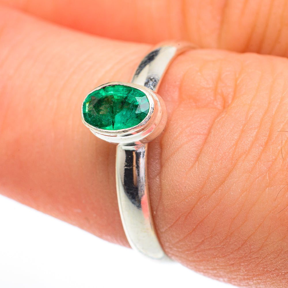 Zambian Emerald Rings handcrafted by Anasilvercos - RING61479