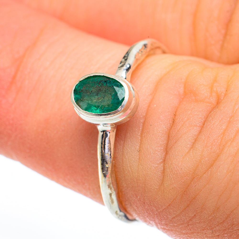 Zambian Emerald Rings handcrafted by Anasilvercos - RING61480