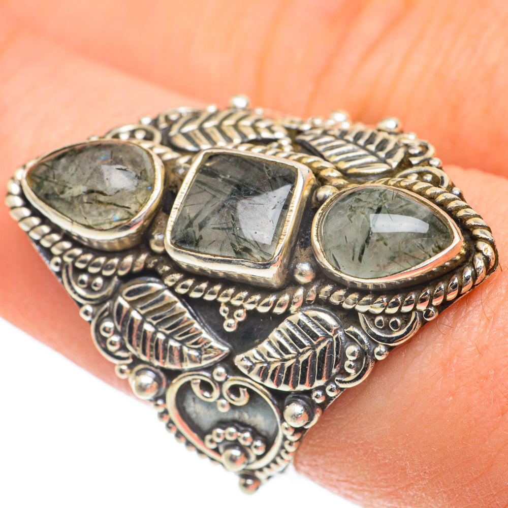 Tourmalinated Quartz Rings handcrafted by Anasilvercos - RING61487