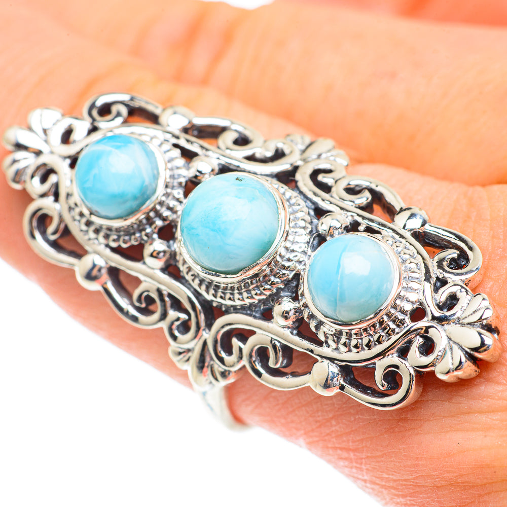 Larimar Rings handcrafted by Anasilvercos - RING61493