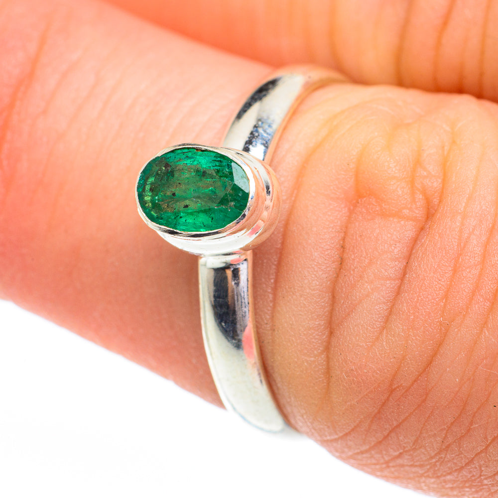 Zambian Emerald Rings handcrafted by Anasilvercos - RING61496