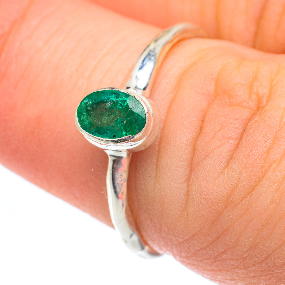 Zambian Emerald Rings handcrafted by Anasilvercos - RING61497