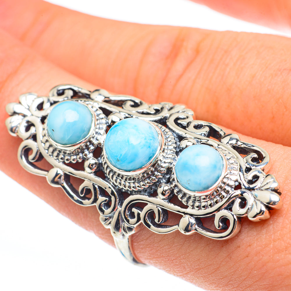 Larimar Rings handcrafted by Anasilvercos - RING61513