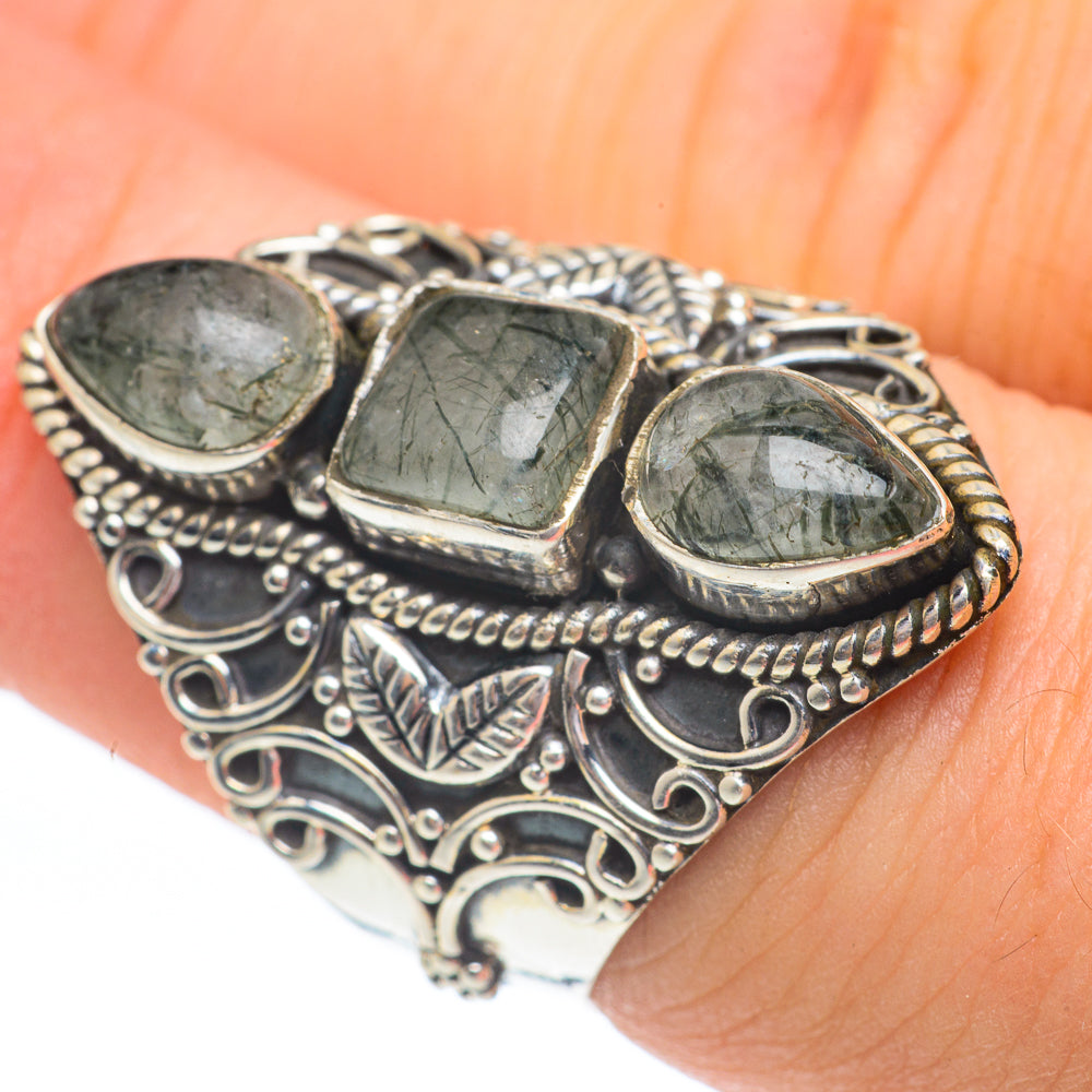 Tourmalinated Quartz Rings handcrafted by Anasilvercos - RING61516