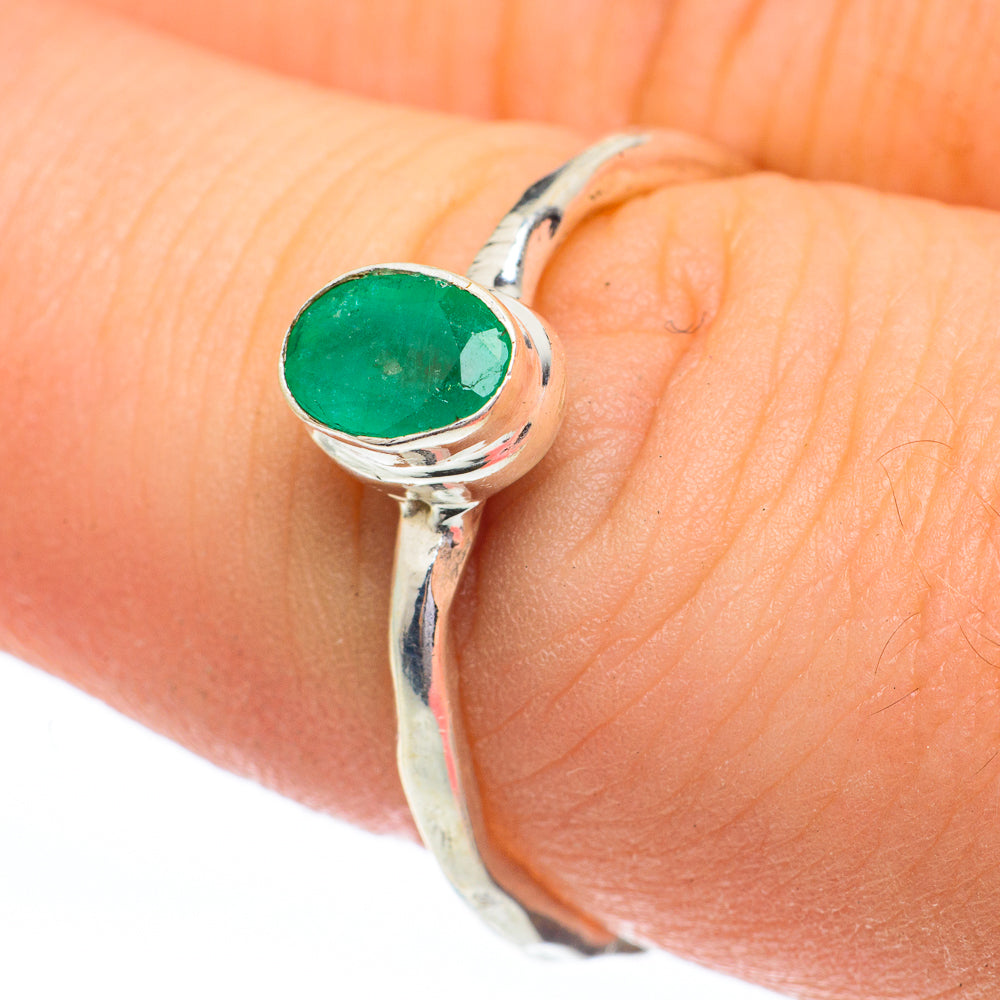 Zambian Emerald Rings handcrafted by Anasilvercos - RING61522