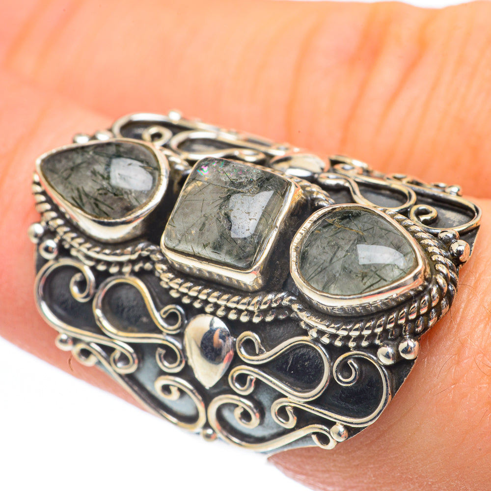 Tourmalinated Quartz Rings handcrafted by Anasilvercos - RING61532