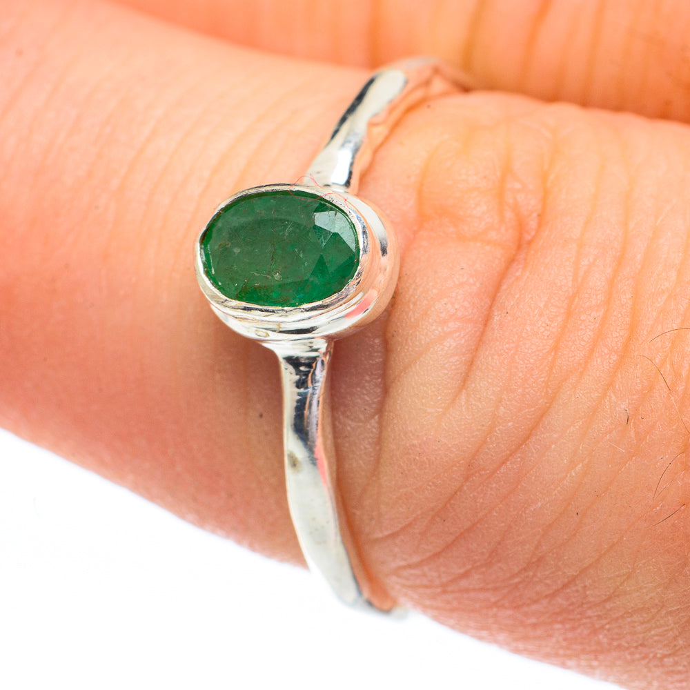 Zambian Emerald Rings handcrafted by Anasilvercos - RING61549