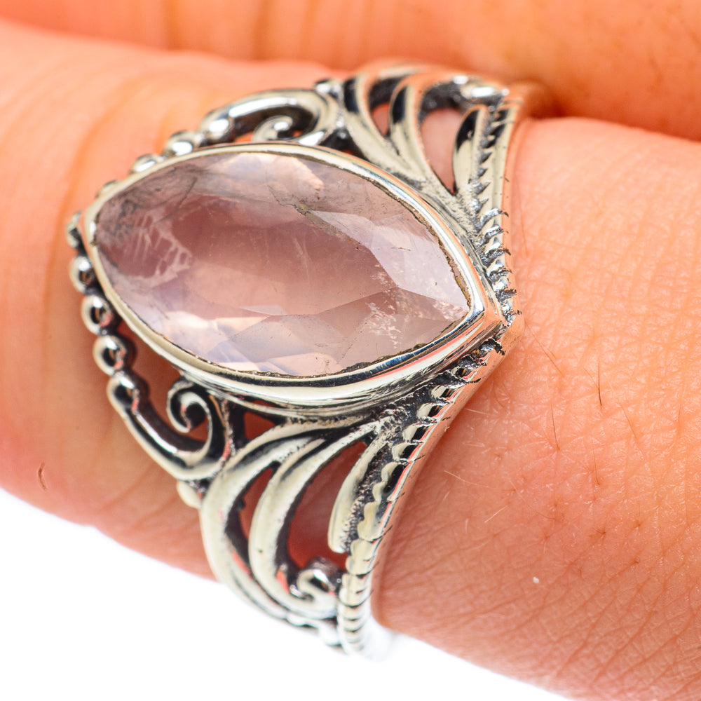Rose Quartz Rings handcrafted by Anasilvercos - RING61559