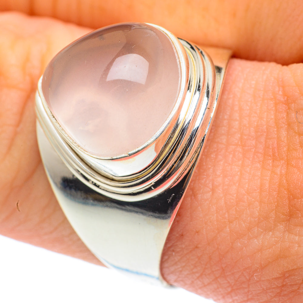 Rose Quartz Rings handcrafted by Anasilvercos - RING61561