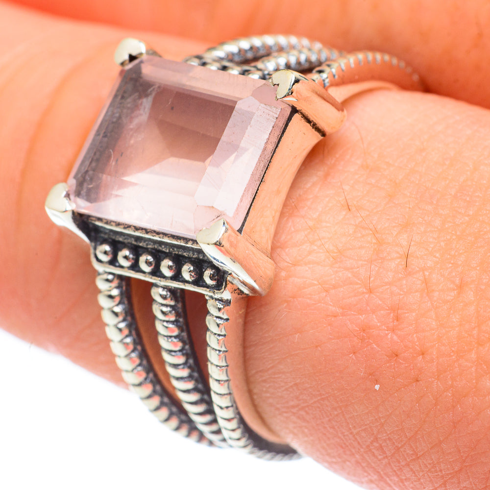 Rose Quartz Rings handcrafted by Anasilvercos - RING61562