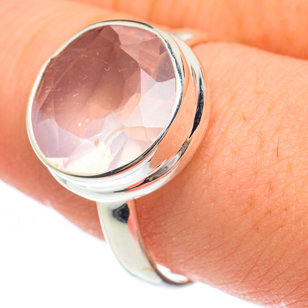 Rose Quartz Rings handcrafted by Anasilvercos - RING61589