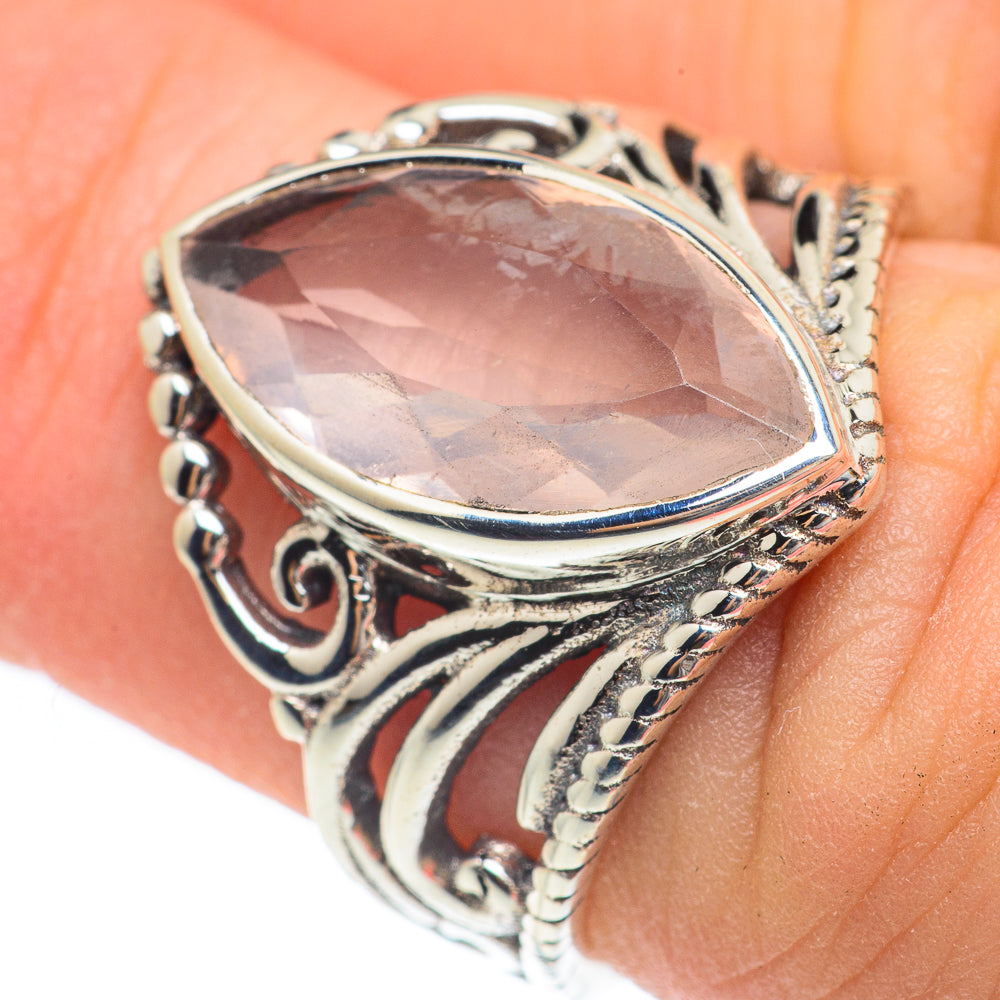 Rose Quartz Rings handcrafted by Anasilvercos - RING61590