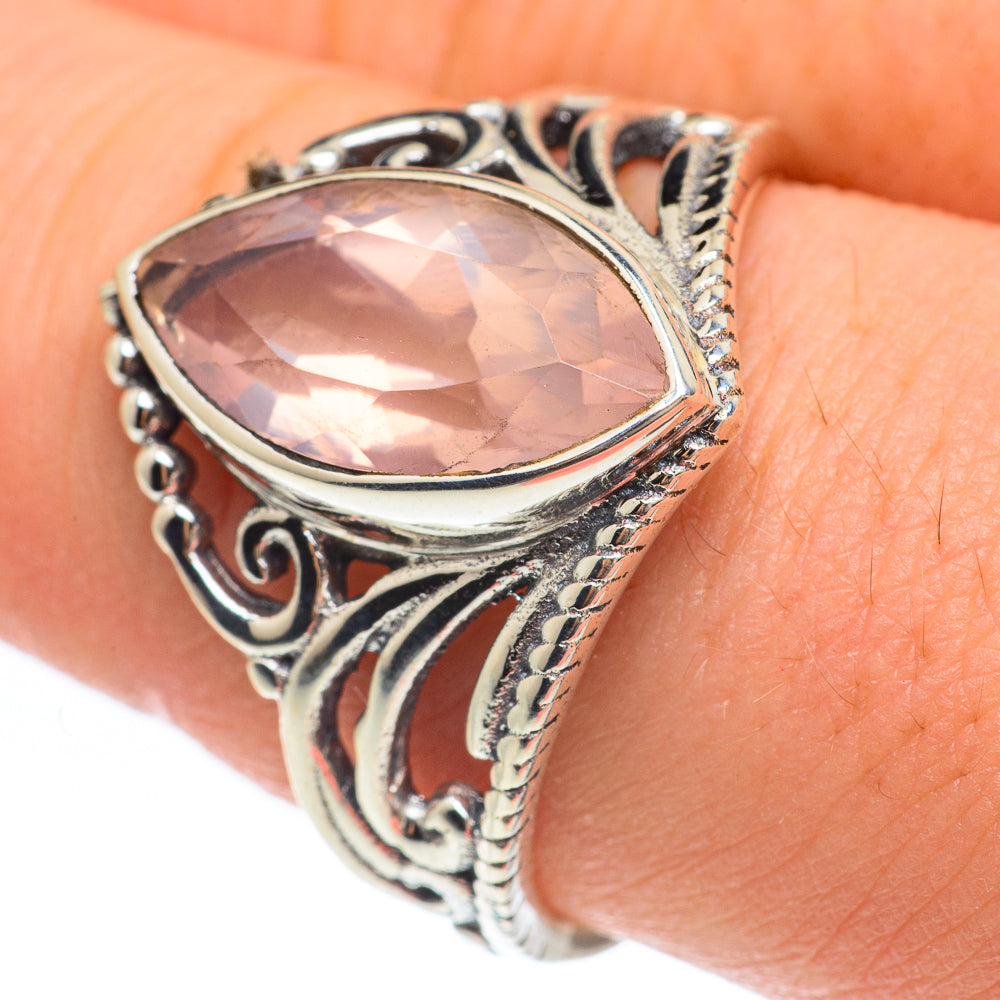 Rose Quartz Rings handcrafted by Anasilvercos - RING61642