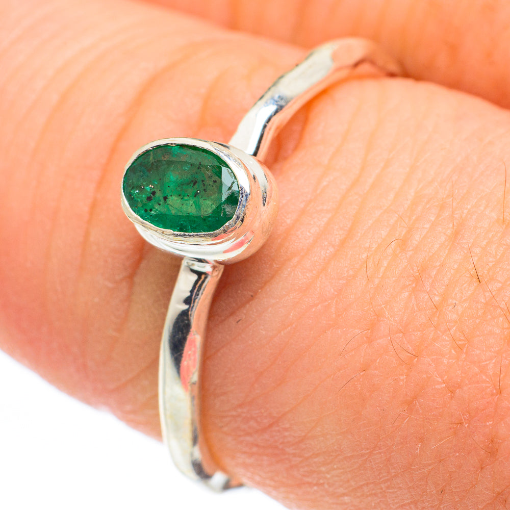 Zambian Emerald Rings handcrafted by Anasilvercos - RING61659