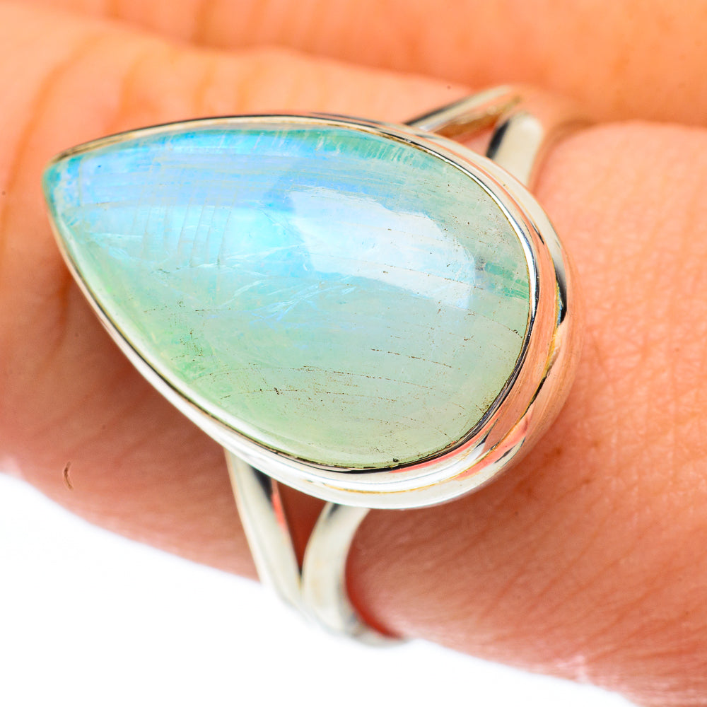 Green Moonstone Rings handcrafted by Anasilvercos - RING61660