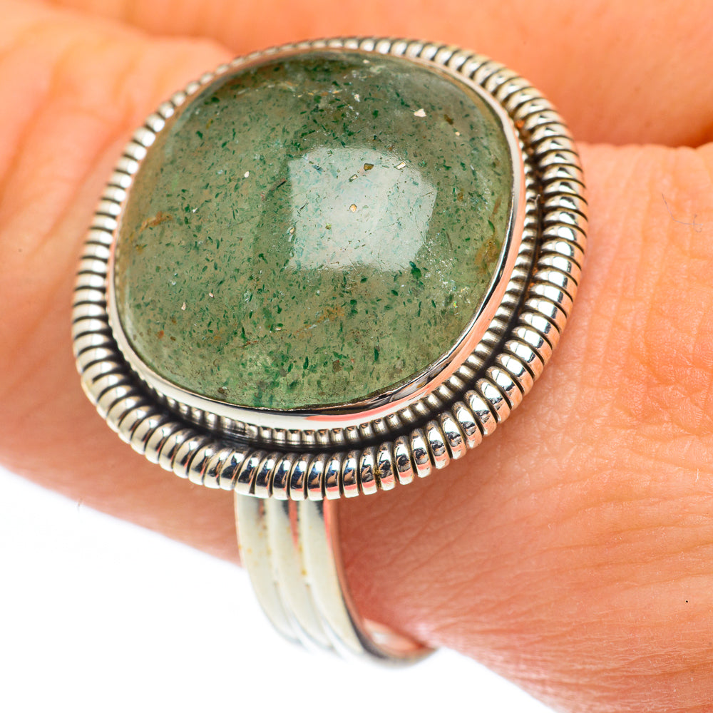 Green Aventurine Rings handcrafted by Anasilvercos - RING61684