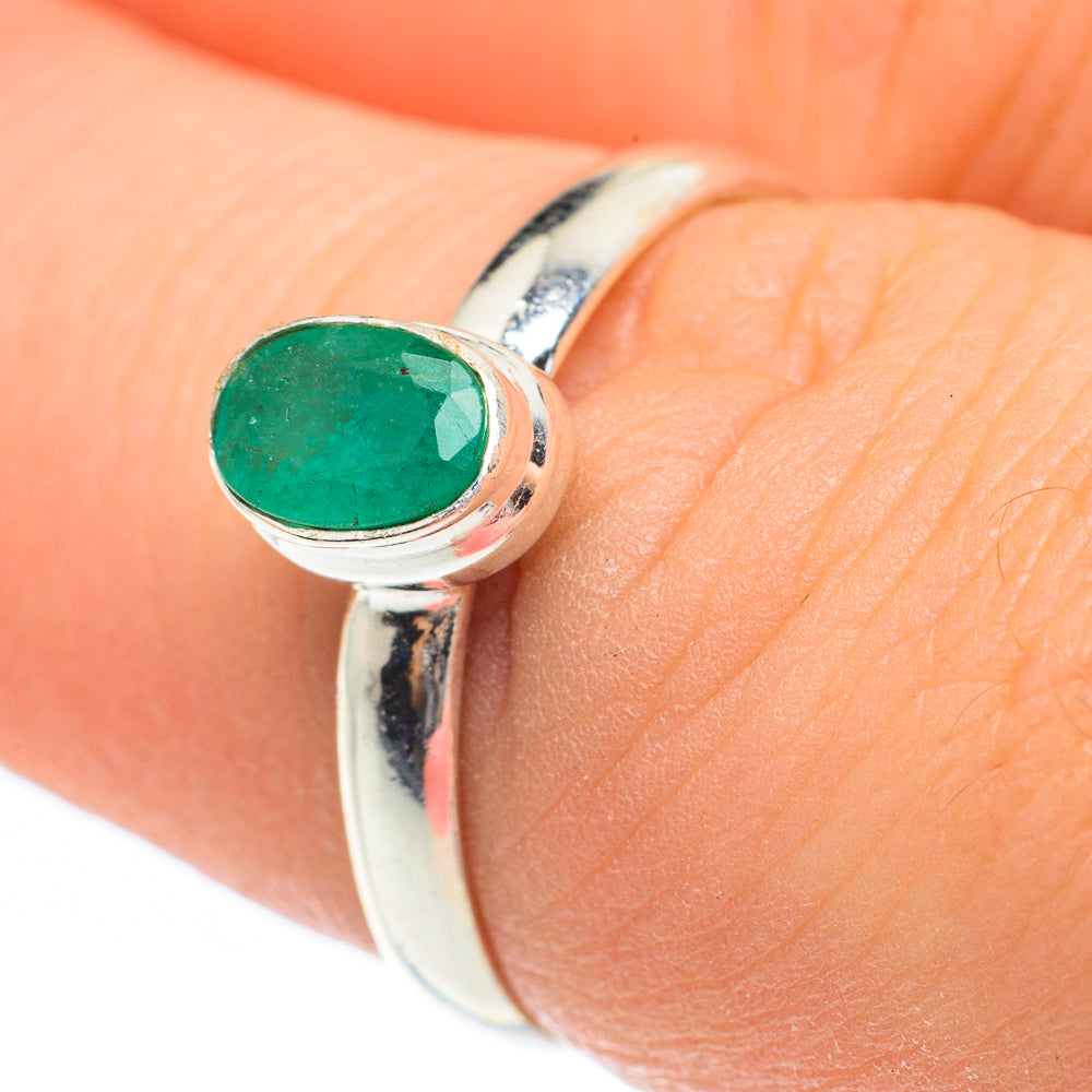 Zambian Emerald Rings handcrafted by Anasilvercos - RING61685
