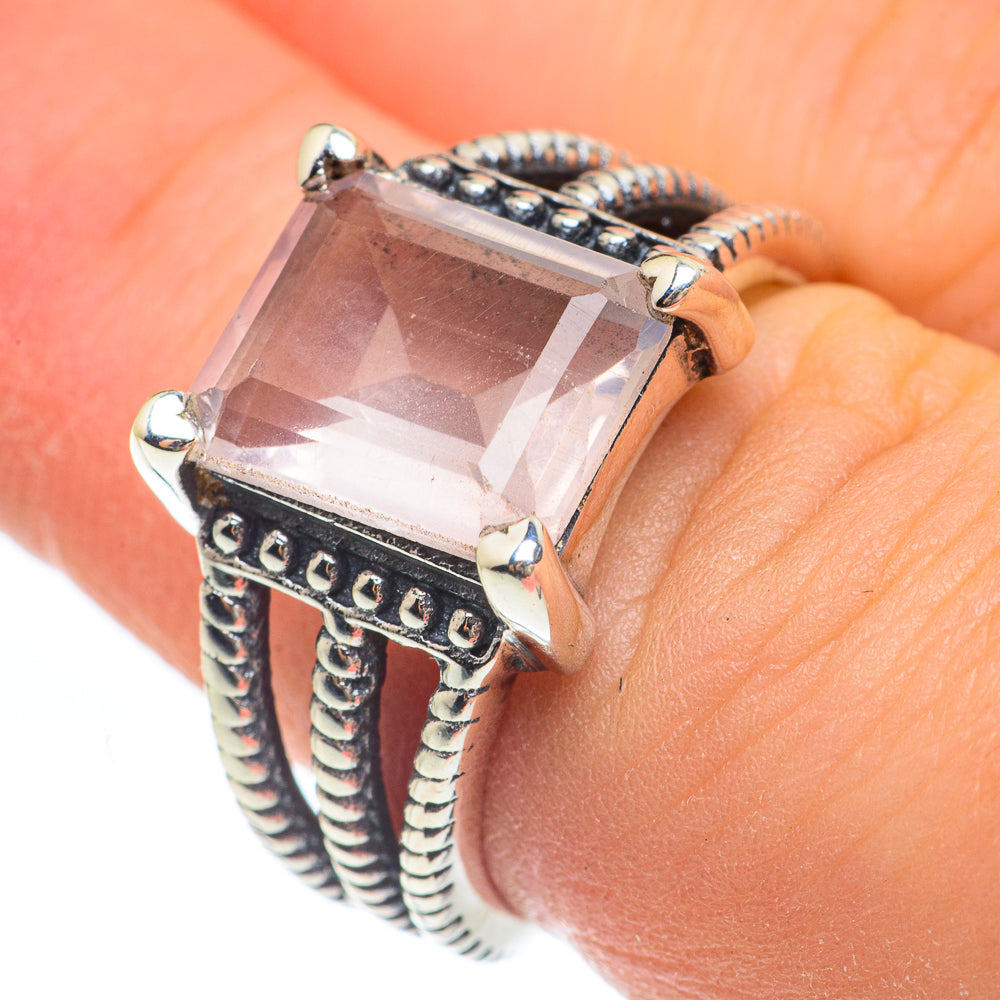 Rose Quartz Rings handcrafted by Anasilvercos - RING61691