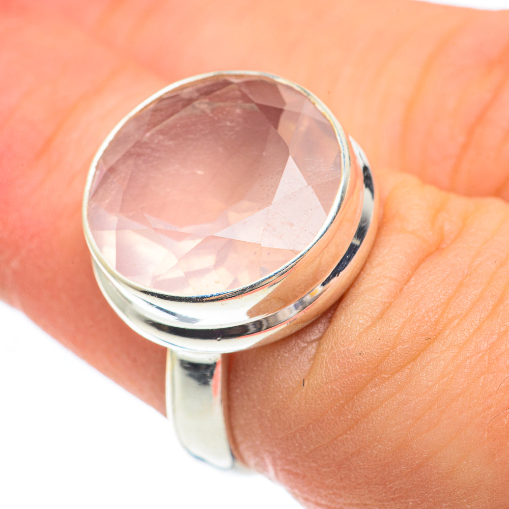Rose Quartz Rings handcrafted by Anasilvercos - RING61692