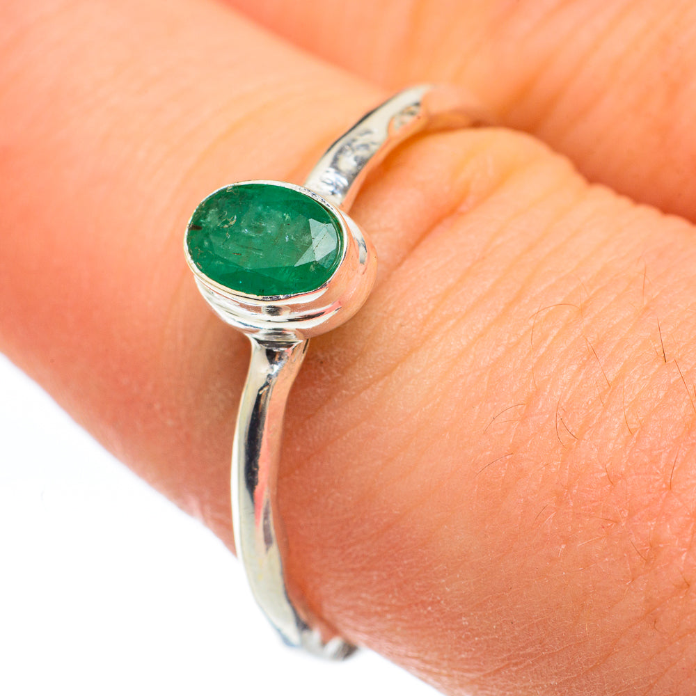 Zambian Emerald Rings handcrafted by Anasilvercos - RING61711