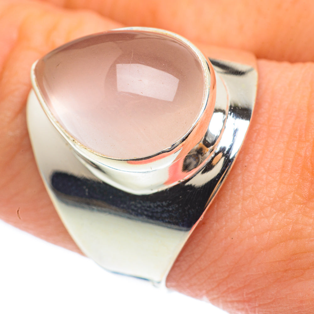 Rose Quartz Rings handcrafted by Anasilvercos - RING61715
