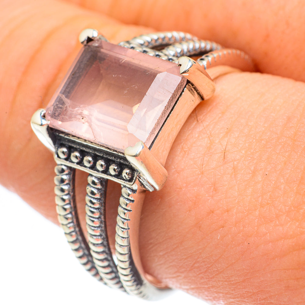 Rose Quartz Rings handcrafted by Anasilvercos - RING61716