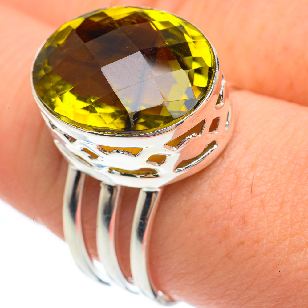 Olive Quartz Rings handcrafted by Anasilvercos - RING61726