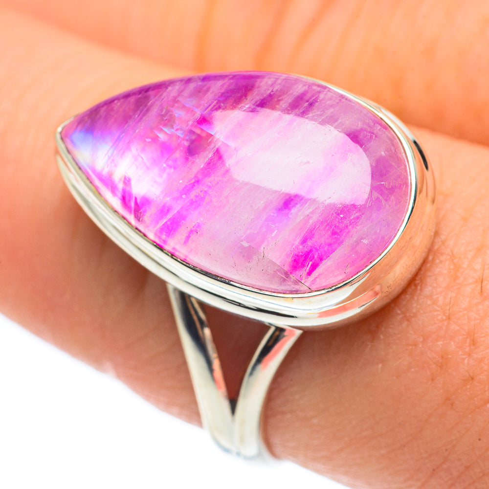 Pink Moonstone Rings handcrafted by Anasilvercos - RING61738