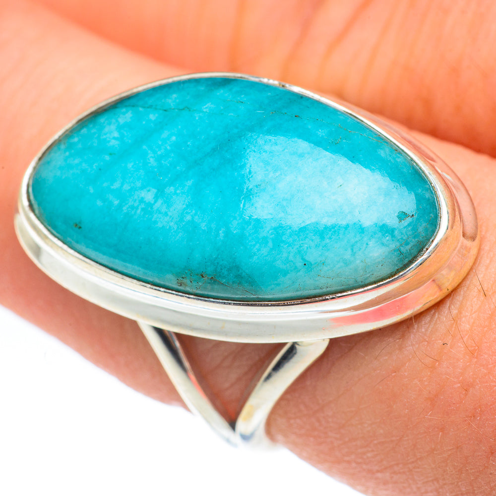 Peruvian Amazonite Rings handcrafted by Anasilvercos - RING61781