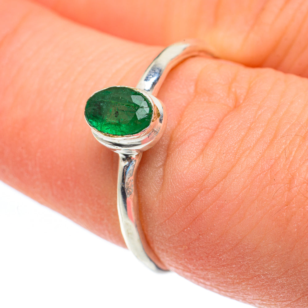 Zambian Emerald Rings handcrafted by Anasilvercos - RING61785