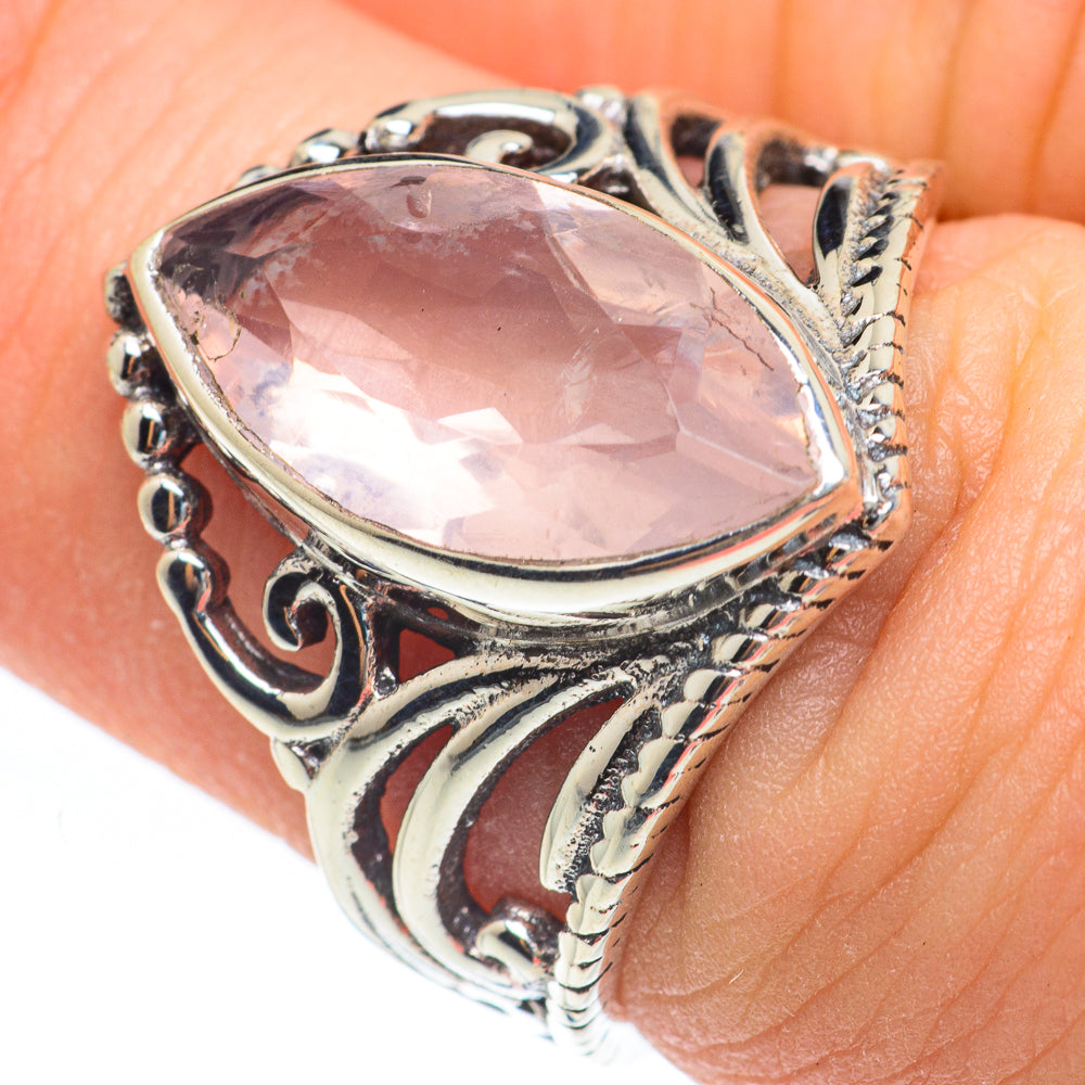 Rose Quartz Rings handcrafted by Anasilvercos - RING61803