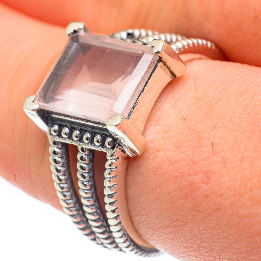 Rose Quartz Rings handcrafted by Anasilvercos - RING61805