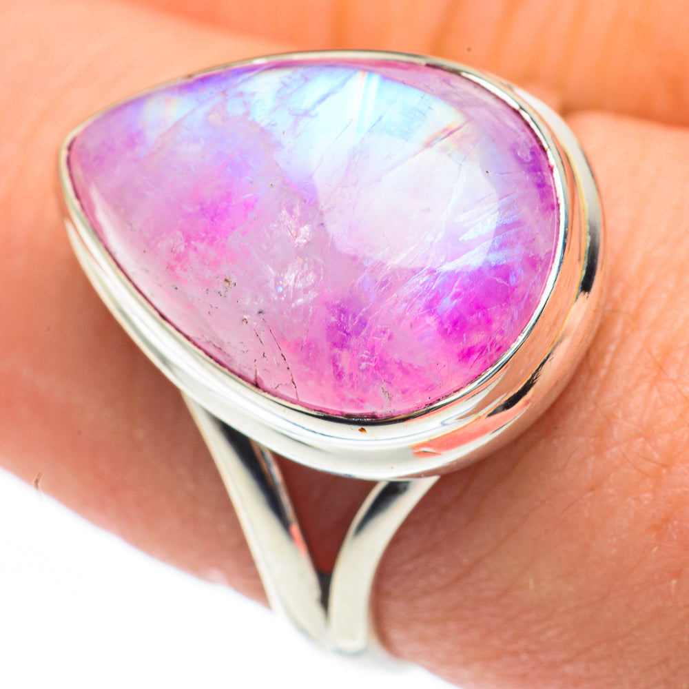 Pink Moonstone Rings handcrafted by Anasilvercos - RING61806