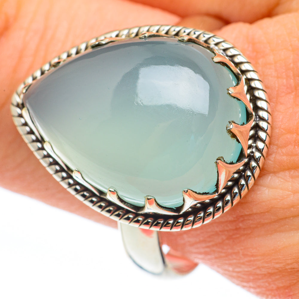 Aqua Chalcedony Rings handcrafted by Anasilvercos - RING61812