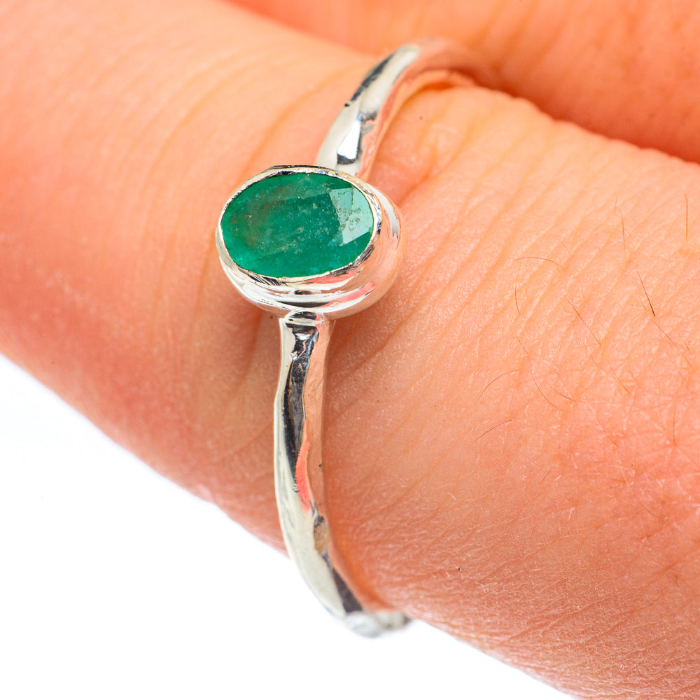Zambian Emerald Rings handcrafted by Anasilvercos - RING61814