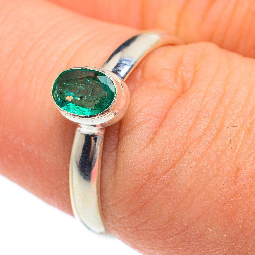 Zambian Emerald Rings handcrafted by Anasilvercos - RING61816