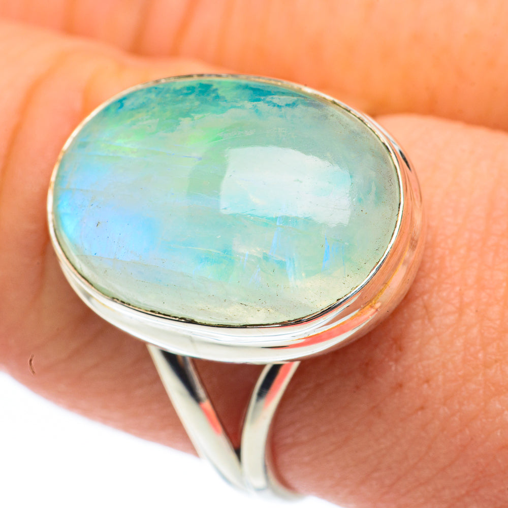 Green Moonstone Rings handcrafted by Anasilvercos - RING61817
