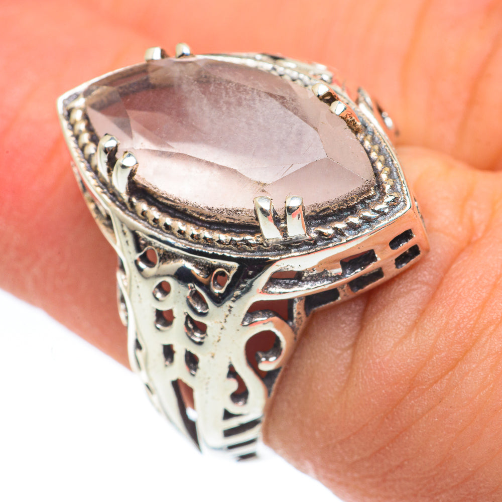 Rose Quartz Rings handcrafted by Anasilvercos - RING61820