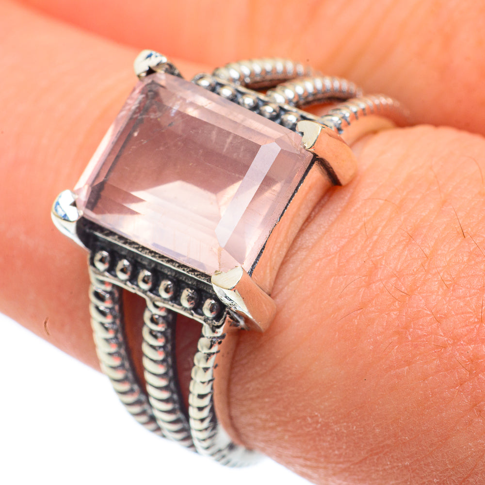 Rose Quartz Rings handcrafted by Anasilvercos - RING61837