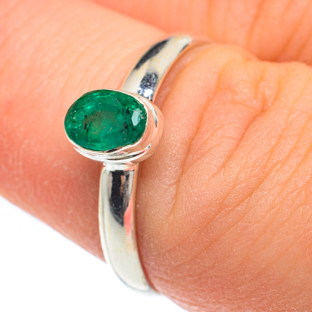Zambian Emerald Rings handcrafted by Anasilvercos - RING61846