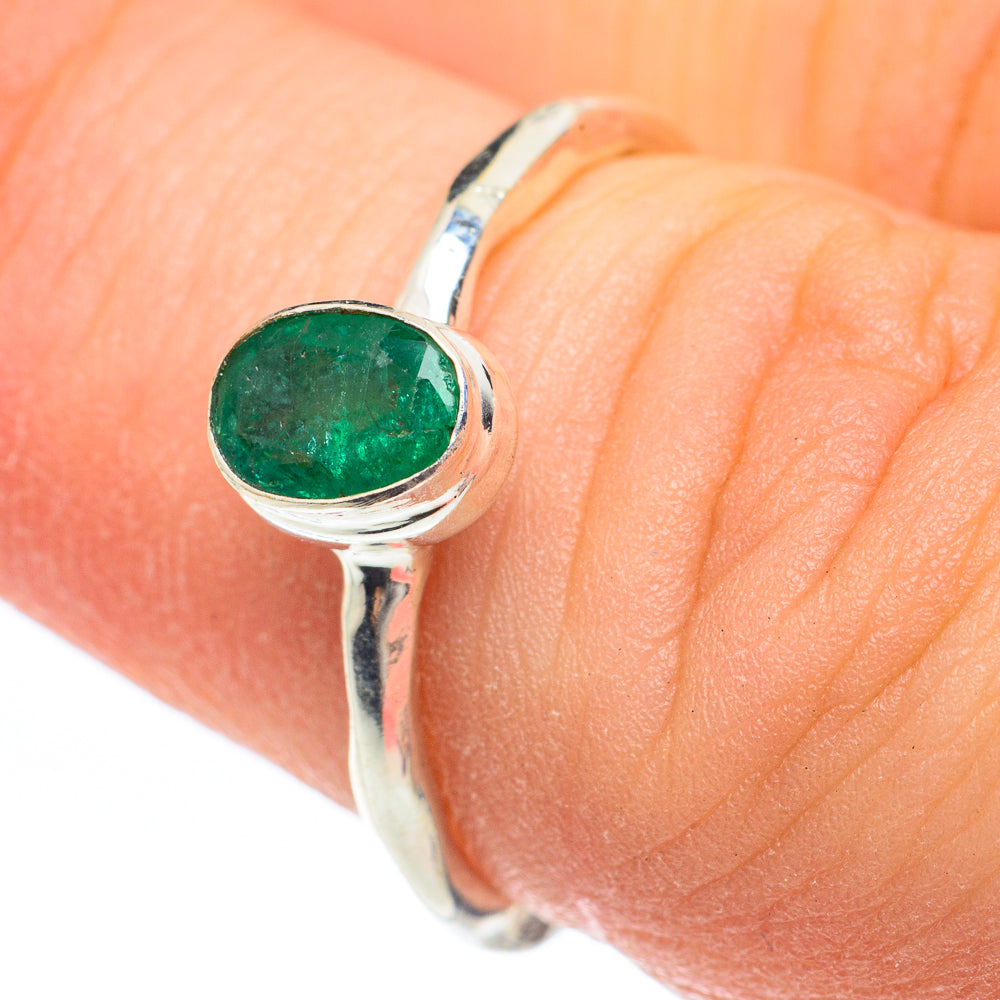 Zambian Emerald Rings handcrafted by Anasilvercos - RING61848
