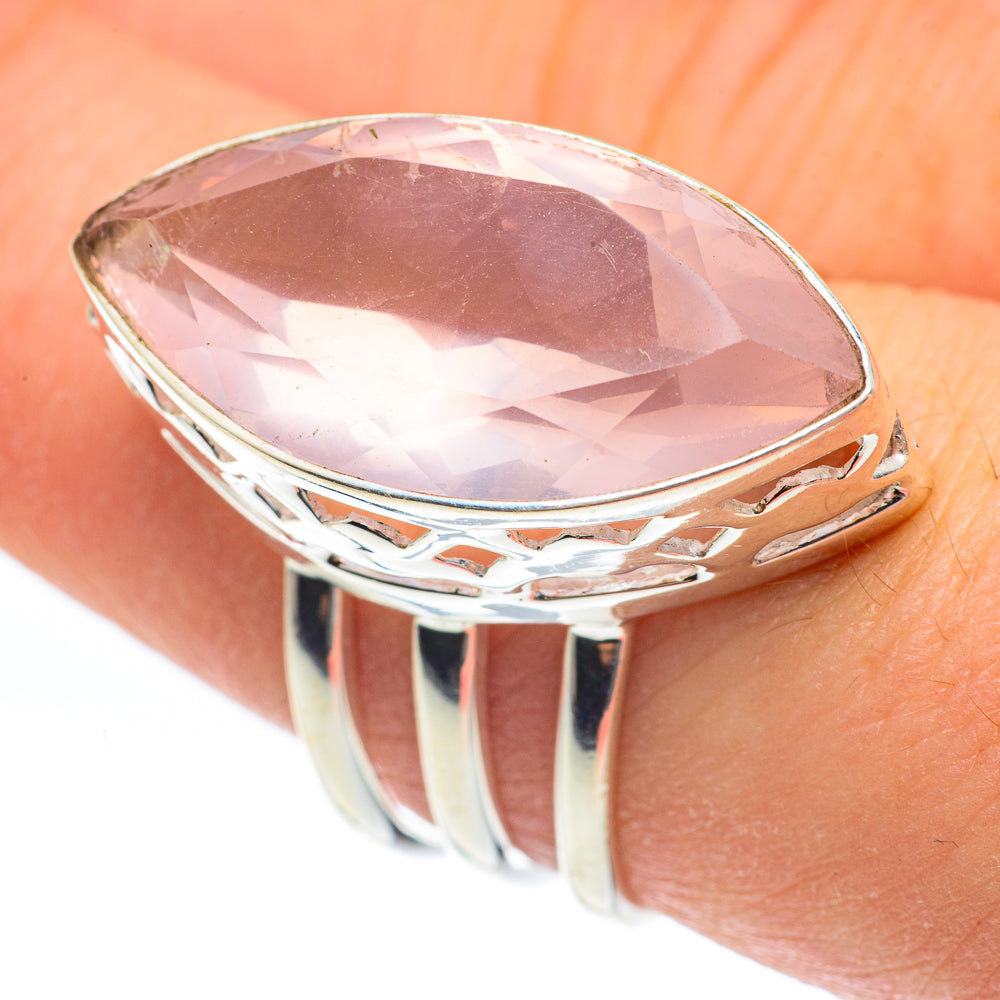 Rose Quartz Rings handcrafted by Anasilvercos - RING61860