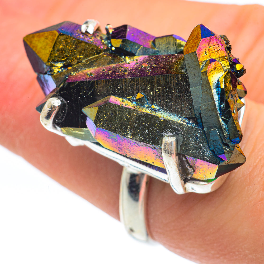Titanium Sunshine Druzy Rings handcrafted by Anasilvercos - RING61870