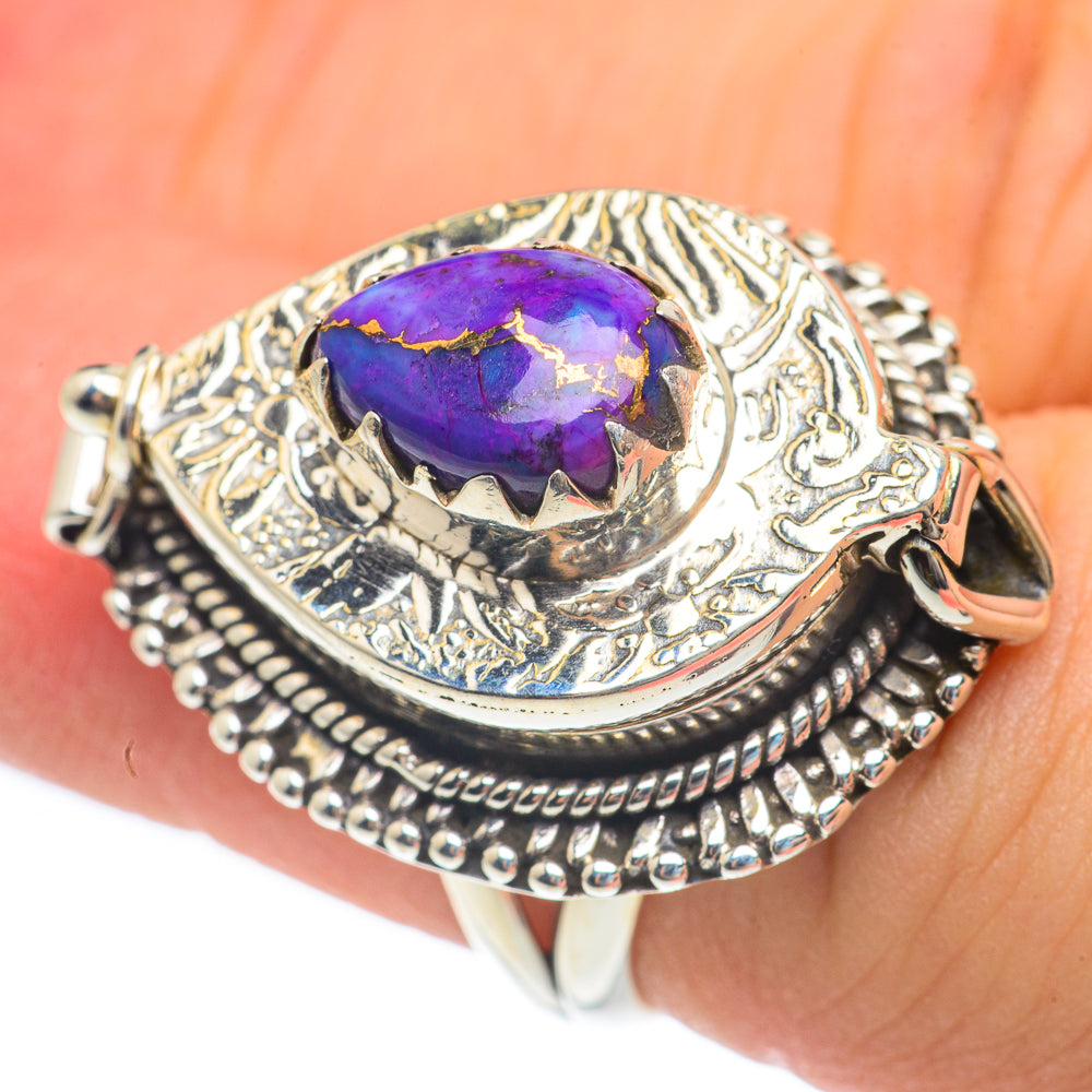 Purple Copper Composite Turquoise Rings handcrafted by Anasilvercos - RING61891