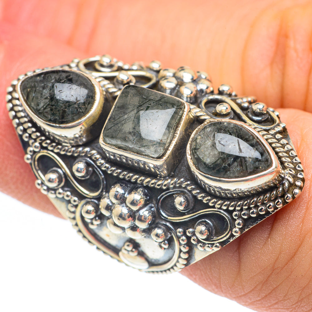Tourmalinated Quartz Rings handcrafted by Anasilvercos - RING61892